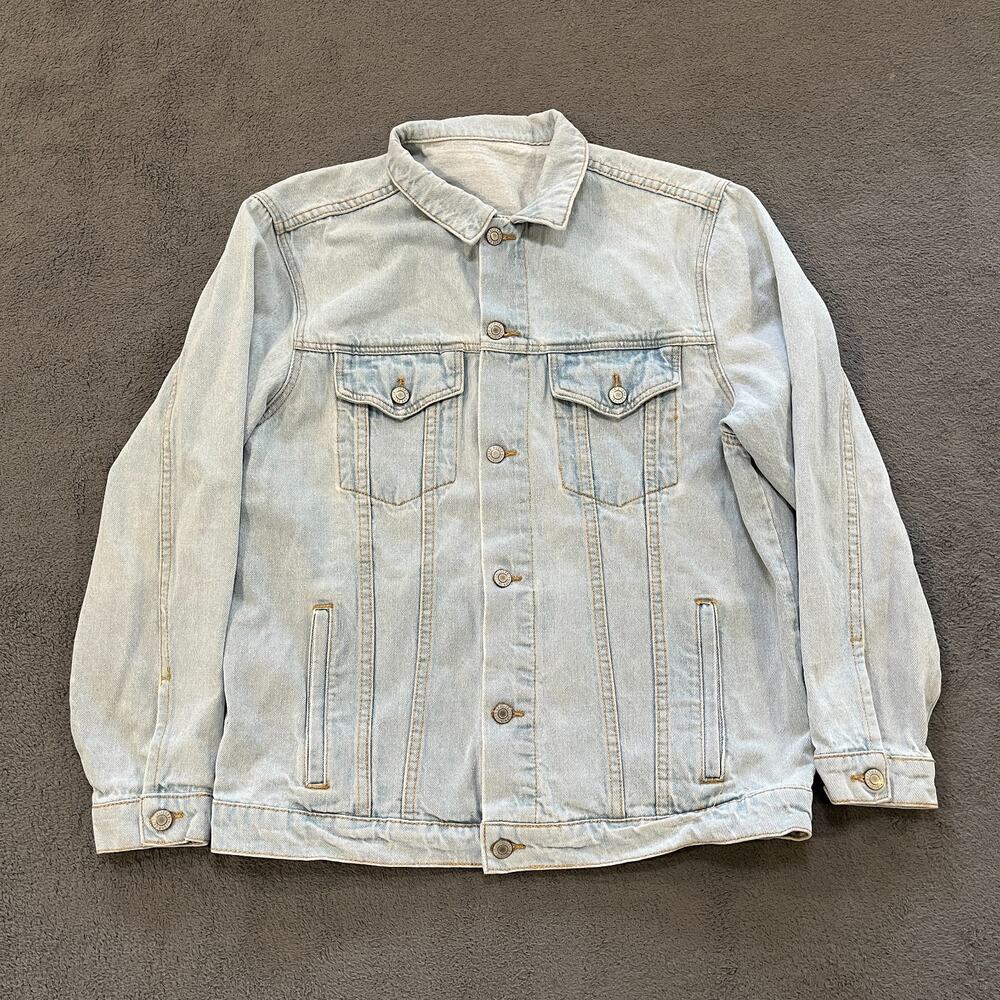 John Galt California Light Wash Denim Button Down Trucker Jacket Women's Size M